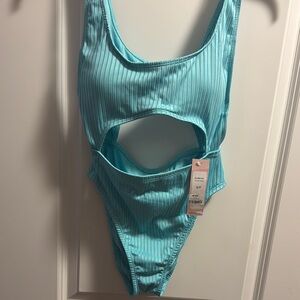 BCBGeneration Blue One Piece Swimsuit with Cut-Out Design